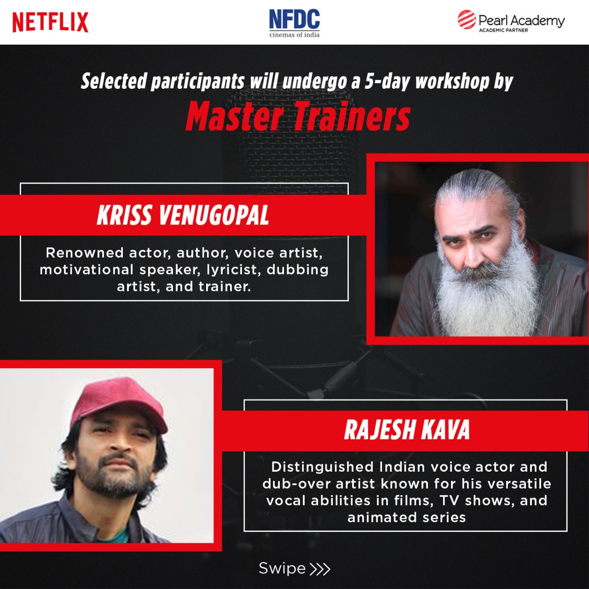 nfdcindia's tweet photo. Attention all voice-over artists! This is your last chance to join "The Voicebox," a collaborative initiative by @NetflixIndia and NFDC, with training from @PearlAcademyInd. #ApplyNow, the last day is 9th August 2024! 🎤
To apply, visit: https://t.co/AjBsFShMGw
#TheVoicebox https://t.co/Lltk45F6Tk