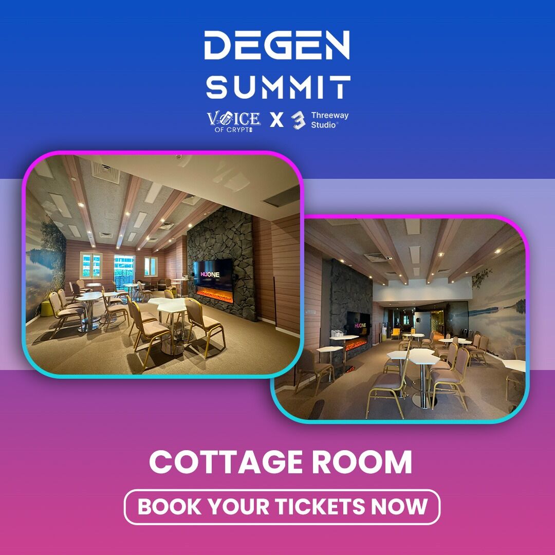 DegensummitOg's tweet image. Welcome to the #CottageRoom at #DeGenSummit2024!
Perfect for #pitchpresentations, #networking, and more. It&apos;s the ideal space to elevate your #ideas and connect with #innovators. 🚀

Book your slots now: degensummit.com

#Demoeve #Blockchain #Web3 #Web3Event #Crypto