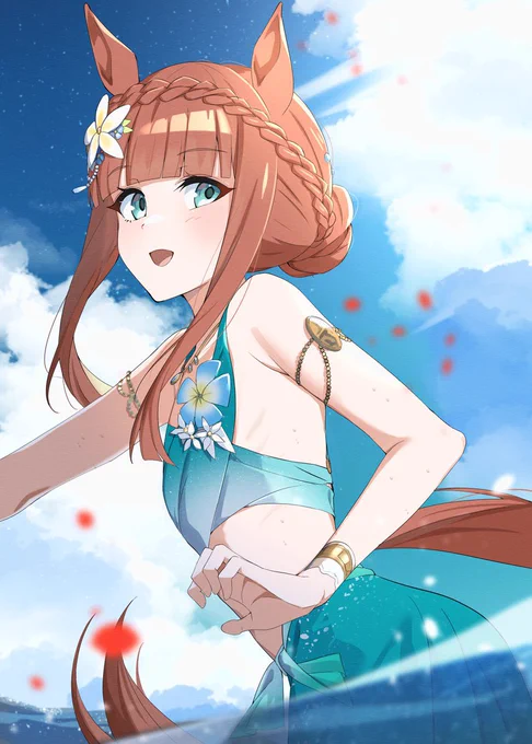 水着スズカだった  #これを見た人は無言で去年8月の画像を貼る