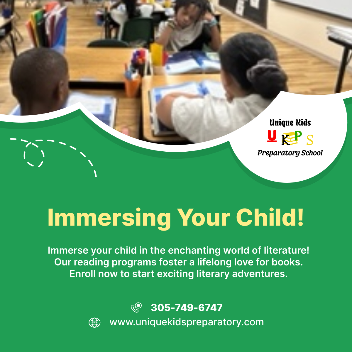 UniqueKidsPrep's tweet photo. Open the door to a world of stories! Enroll your child in our reading programs and let their imagination soar. Contact us for more information today! 

#MiamiFL #PreparatorySchool #LoveForReading https://t.co/OtZxnZwQ6C