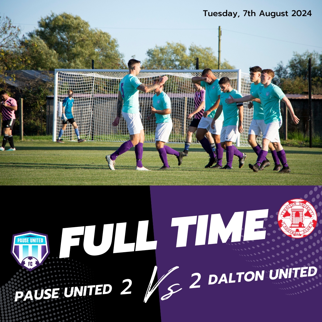 PauseUnited's tweet photo. Yesterday, our first team fought hard and secured a 2-2 draw against Dalton United. ⚽️

We're proud of the lads' effort and determination. Now, we're focused on pushing forward and aiming for a win on Saturday.

Let's keep the momentum going! 💪👏

#PauseUnited #MatchUpdate https://t.co/GbfZdwFeTa