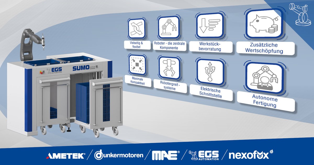 Besuchen Sie uns vom 10. - 14.09.2024 auf der @amb_stuttgart.
Als Highlight präsentieren wir den brandneuen SUMO Easyplex, ein revolutionäres Handhabungssystem, das das Be- und Entladen Ihrer Maschinen so einfach macht wie nie zuvor. 

Sie finden uns in Halle 6, Stand 6B45!