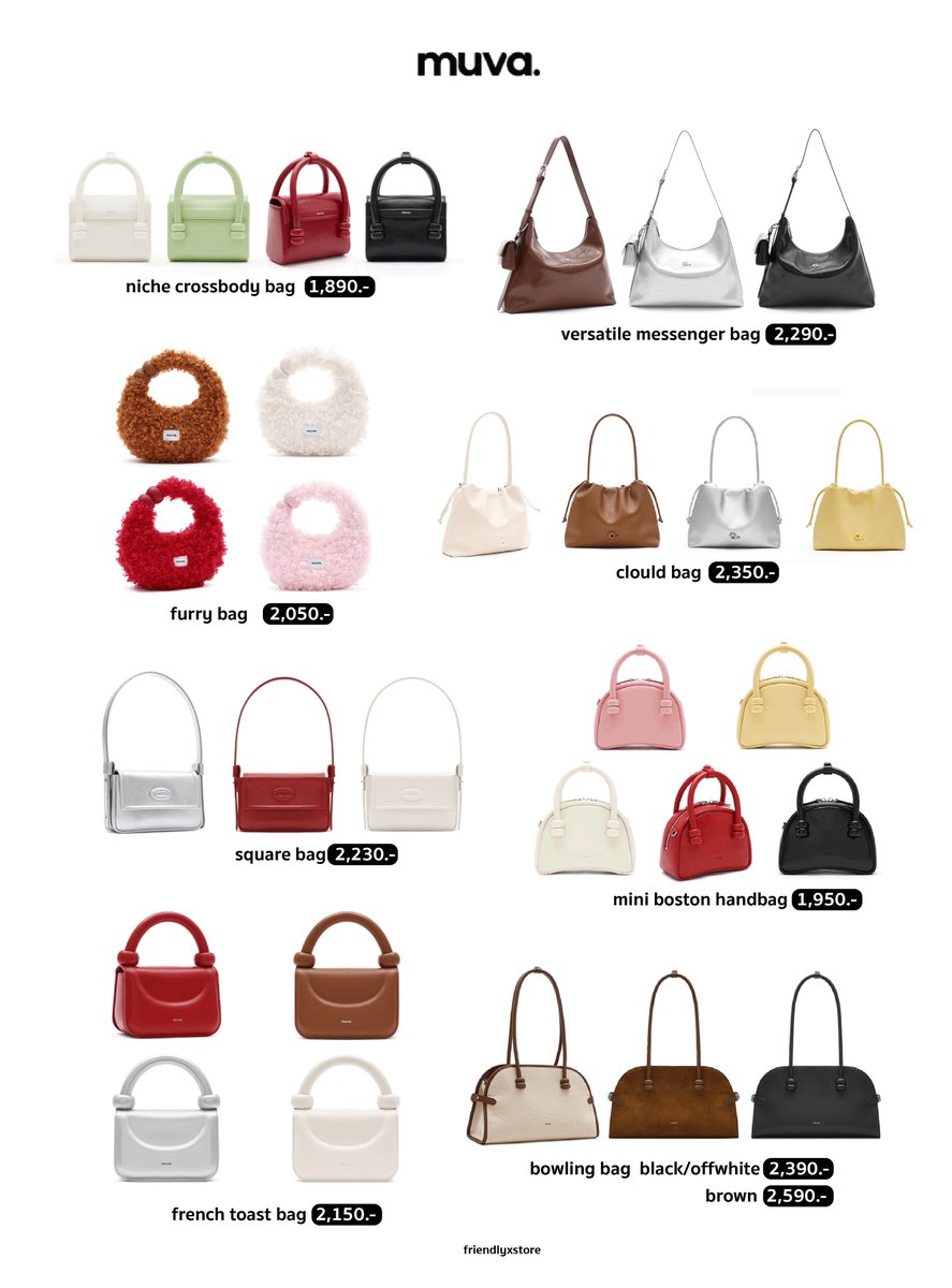 friendlyxstore's tweet photo. * MUVA 👜รับพรีทุกรุ่น ราคาอัพเดตตามภาพ

แบรนด์นี้กำลังมาเลย น้องเป็นหนังแท้ มีหลายดีไซน์ คุณภาพเค้าดีจริง รวมทุกอย่าง free ems ทุกใบ (รับมัดจำ50%) ลงรูปเพิ่มเติมในเธรดน้า https://t.co/aiGeuEOVAY