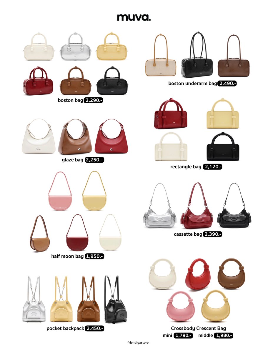 friendlyxstore's tweet photo. * MUVA 👜รับพรีทุกรุ่น ราคาอัพเดตตามภาพ

แบรนด์นี้กำลังมาเลย น้องเป็นหนังแท้ มีหลายดีไซน์ คุณภาพเค้าดีจริง รวมทุกอย่าง free ems ทุกใบ (รับมัดจำ50%) ลงรูปเพิ่มเติมในเธรดน้า https://t.co/aiGeuEOVAY