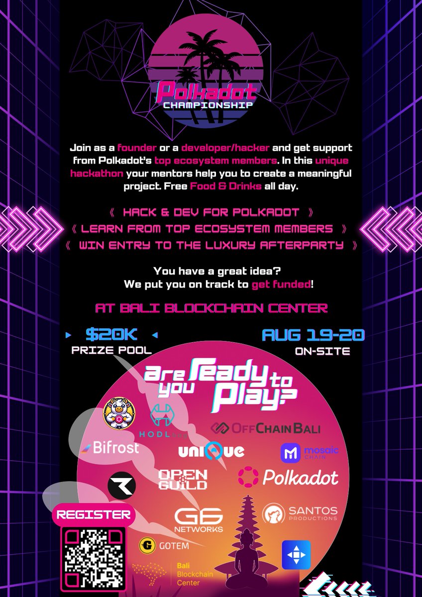 ❗️The prize pool doubled! Apply and win from $20000!

🔥 @beefymemecoin joined, creating awesome POAPs!

🔥 <a href="/offchainglobal/">OffChain Global</a> joined to push us to the next level!

🤍 Bring the project of your life (can be an existing one) and build it on <a href="/Polkadot/">Polkadot</a> .

😎 Choose rich and join now.