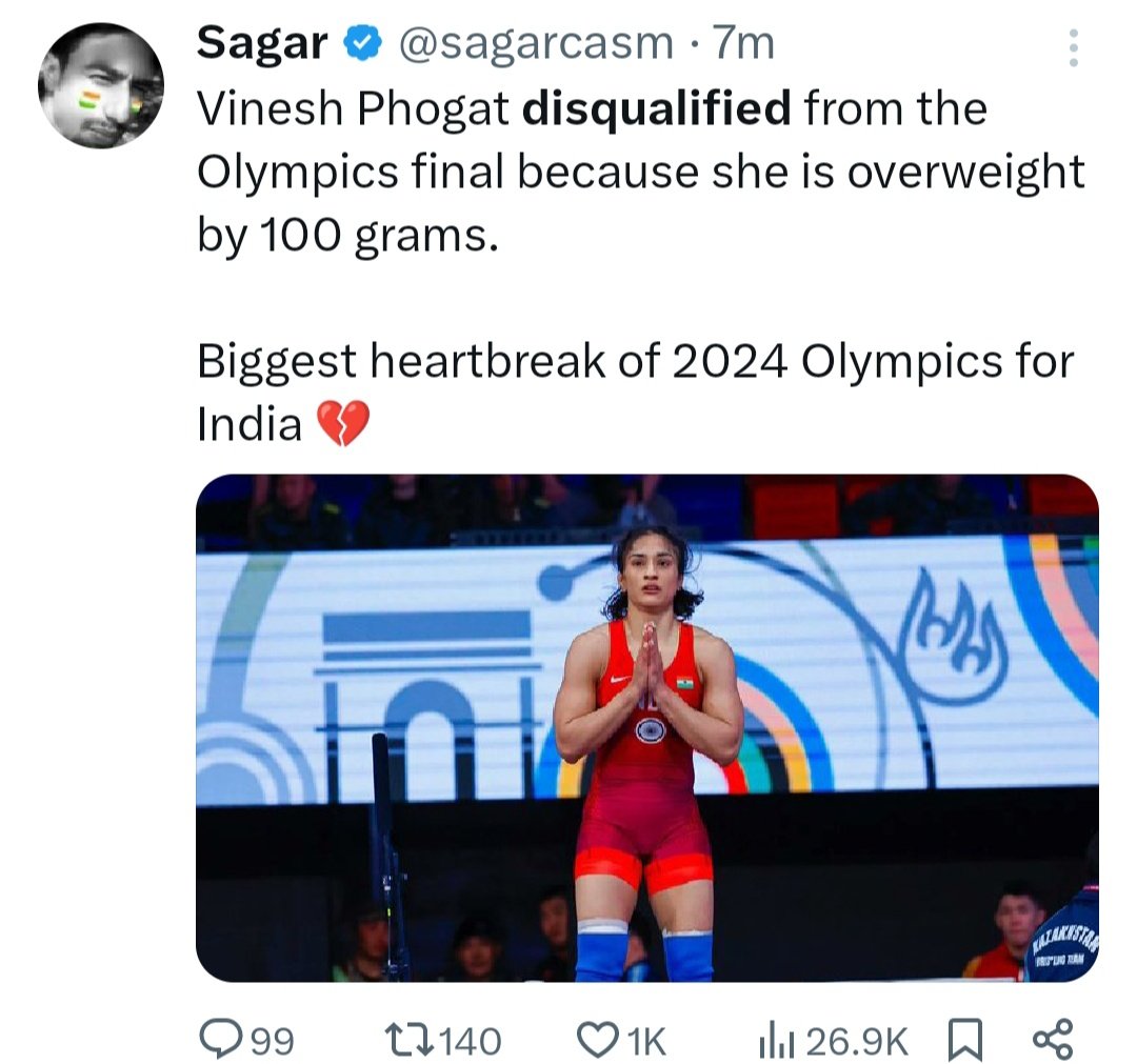 Sumaiya7863's tweet photo. Shattered after hearing this 
Yet she is a champion
She become 1st wrestler to beat Yui Susaki of Japan internationally We saw her crying on streets People started questioning that she is now associated with politics wrestling is over for her. But you did it nd make us proud girl https://t.co/rH25Y8Ew1j