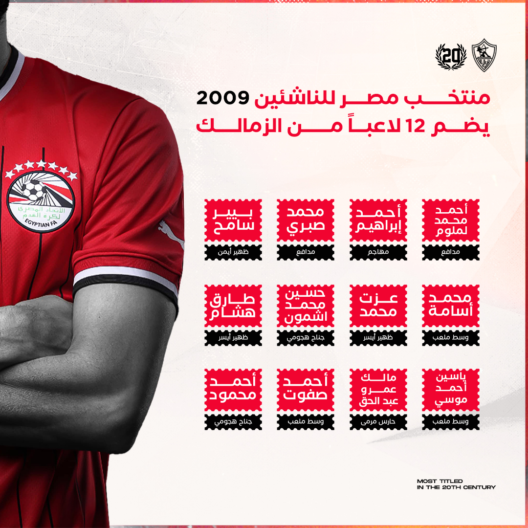 ZSCYouth's tweet photo. ⚪️ | 12 لاعبًا من الزمالك ضمن قائمة منتخب مصر للناشئين مواليد 2009 بالمعسكر المفتوح المقرر في الفترة من 13 أغسطس وحتي 27 من نفس الشهر. 🇪🇬
#الزمالك_اولاً #Zamalek #zamalek_youth_team https://t.co/3Q2LXxLWVO