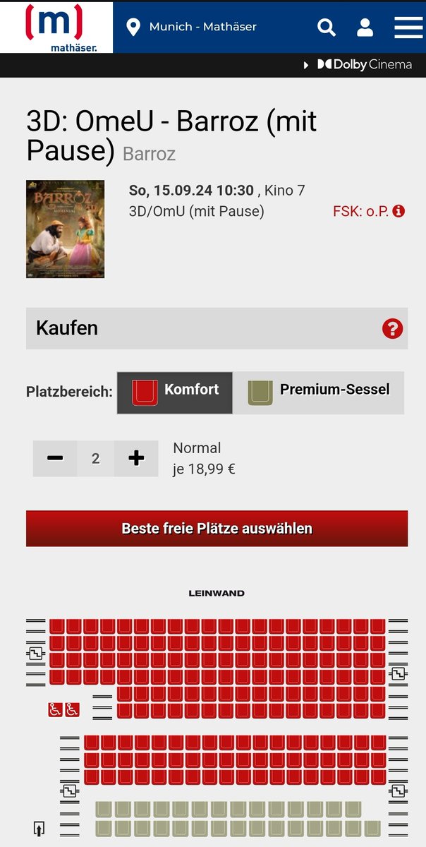 cinemaunite's tweet photo. #Barroz booking started in germany ❤️‍🔥 @FilmsLokah👏
#AashirvadCinemas @Mohanlal https://t.co/AxOeCAaOhQ