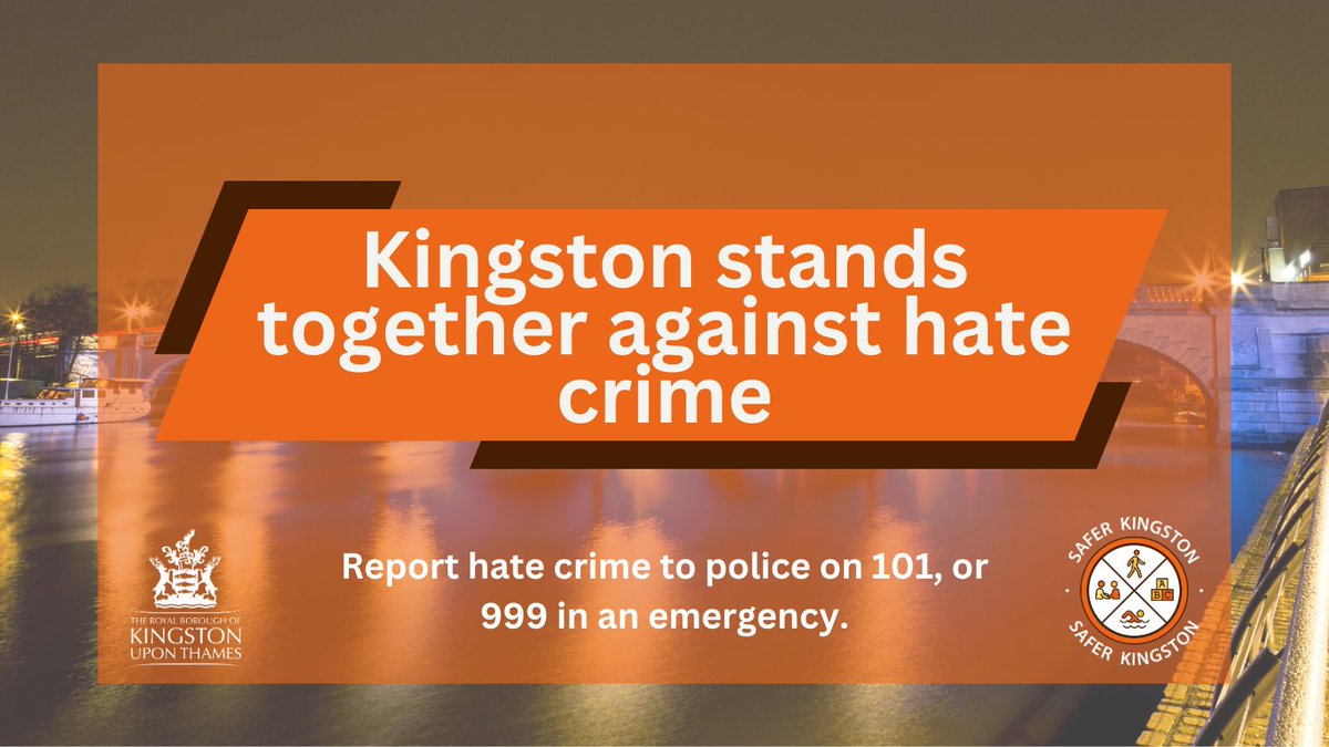 RBKingston's tweet photo. Kingston is one of the safest boroughs in London and we're always working with our communities, partners and the police to make the borough even safer.

If you or anyone you know experiences hate crime, find out more on our website > https://t.co/5a1IcriQbS https://t.co/uCNjTHVAMp
