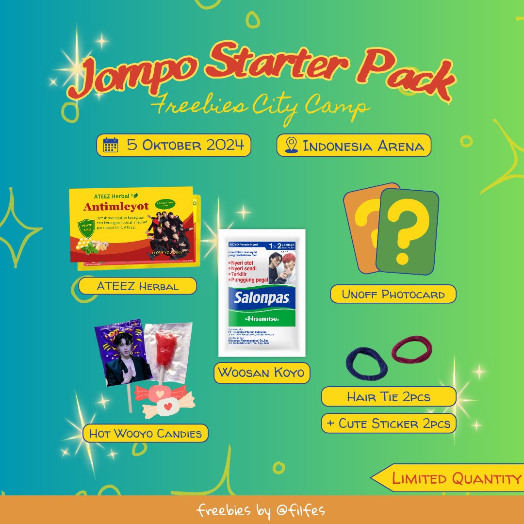 ✧✦ CITY CAMP 2024 FREEBIES by filfes for ATINY ✦✧

(●’◡’●)ﾉ hi~ aku mau bagi freebies d-day yaaw 🖤 

📆 05 october 2024
📍 place &amp; time tba

𝐻𝑜𝑤 𝑡𝑜 𝐶𝑙𝑎𝑖𝑚? 
▷rt &amp; likes
▶𝒍𝒊𝒎𝒊𝒕𝒆𝒅 𝒒𝒕𝒚 so first come first get 

#CityCamp2024 #ATEEZinCityCamp2024 #ATEEZ