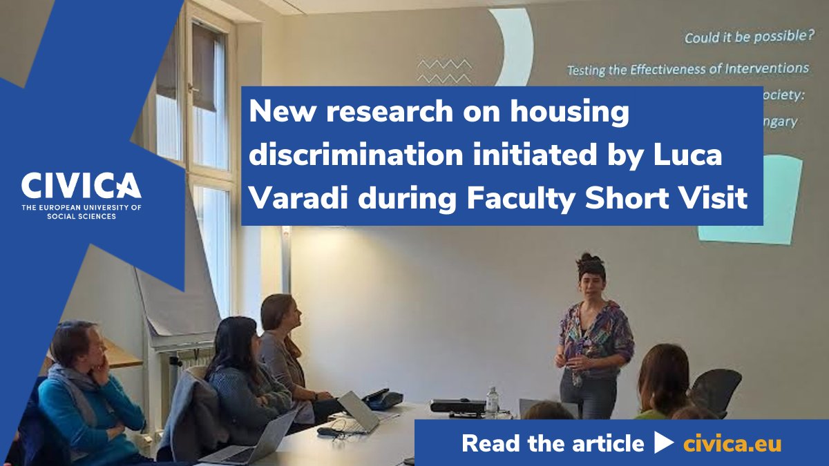 CIVICA The European University of Social Sciences (@civica_eu) on Twitter photo Luca Varadi <a href="/ceu/">Central European University</a> visited <a href="/thehertieschool/">Hertie School</a> thanks to the Faculty Short Visit programme
During her visit, she & Ruth Ditlmann developed the research project 'Combating Housing Discrimination Against Roma People in Hungary'
Read more about her experience👉 loom.ly/evxZIU4 Luca Varadi <a href="/ceu/">Central European University</a> visited <a href="/thehertieschool/">Hertie School</a> thanks to the Faculty Short Visit programme
During her visit, she & Ruth Ditlmann developed the research project 'Combating Housing Discrimination Against Roma People in Hungary'
Read more about her experience👉 loom.ly/evxZIU4