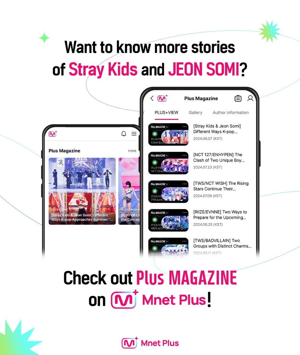 mnetplus's tweet photo. [#PlusMAGAZINE] #StrayKids #전소미 l Plus+View🔍

Latin for summer!🔥
Stray Kids is back with ‘Chk Chk Boom’ full of passion!

JEON SOMI returns with the chilly🧊 ‘Ice Cream’,
from the title with refreshing brass sounds!

Check out Plus Magazine for more stories!
👉https://t.co/Ogbale8eSz

#엠넷플러스 #MnetPlus #플러스매거진 #플러스오리지널 #PLUSORIGINAL #PLUSVIEW #스트레이키즈 #JEONSOMI