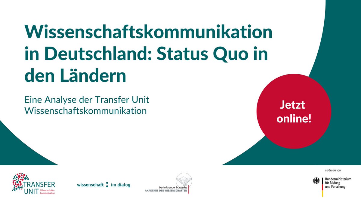 Die Wissenschaftspolitik setzt Impulse zur Professionalisierung der #Wisskomm. Jedoch unterscheiden sich die Schwerpunkte und Förderinitiativen von Bundesland zu Bundesland. Das macht es für Praktiker*innen unübersichtlich. Orientierung bietet eine Studie der #TransferUnit.
1/6