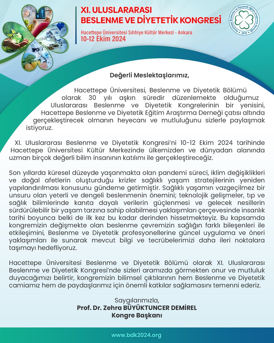 hacettepe_bdk's tweet photo. XI. Uluslararası Beslenme ve Diyetetik Kongresi, Hacettepe Üniversitesi'nde gerçekleşecek bu benzersiz etkinliğe davet ediyor. Katılın, beslenme ve diyet dünyasını keşfedin, birlikte unutulmaz anılar biriktirelim!
#BDK2024 #BeslenmeveDiyetetik #PlazaEvent https://t.co/W6JFfWLlbd