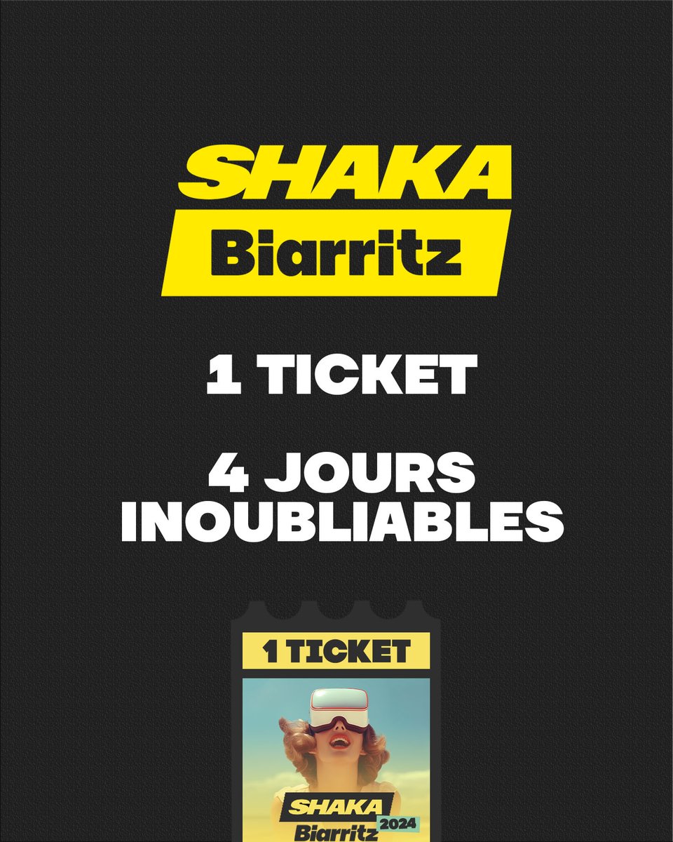 1 TICKET : 4 DAYS THAT WILL BE MEMORABLE
🎟️TAKE YOUR TICKET  : shaka.events