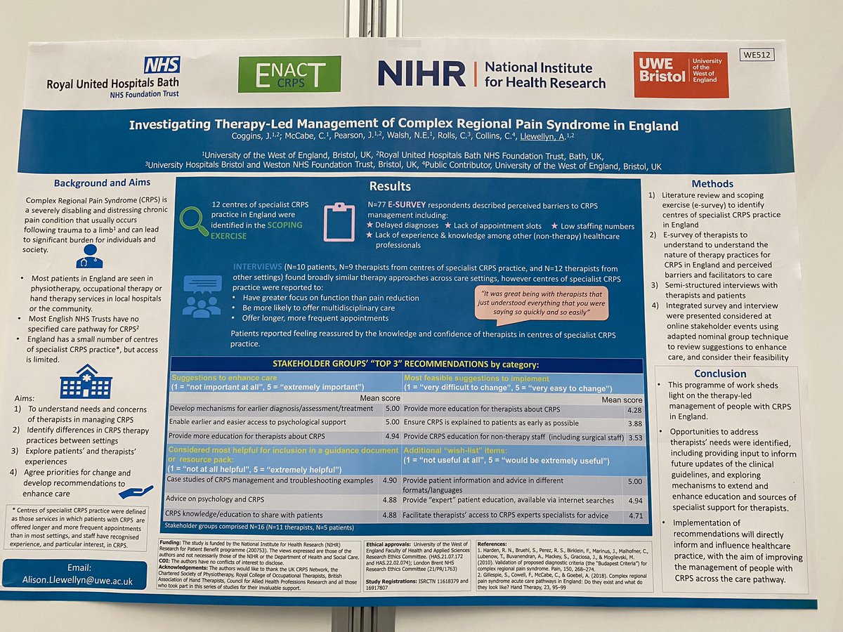 Alison Llewellyn (@alisonllewellyn) on Twitter photo Having a great time presenting findings from the <a href="/ENACTCRPS/">ENACT-CRPS study</a> study at IASP 2024 #wc2024. See poster 512 for more details about this innovative study <a href="/CHCR_UWE/">UWE Health Research</a> Having a great time presenting findings from the <a href="/ENACTCRPS/">ENACT-CRPS study</a> study at IASP 2024 #wc2024. See poster 512 for more details about this innovative study <a href="/CHCR_UWE/">UWE Health Research</a>