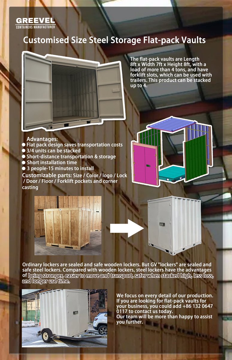 Greevel356's tweet image. Greevel Flat pack storage Valut, Customized size for your business 
#selfstorage #movingstorage