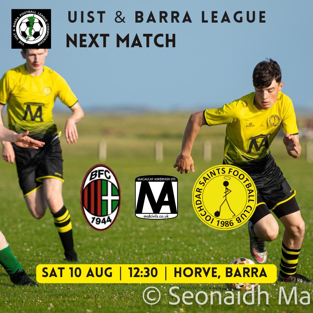 IochdarSaints's tweet photo. 🆚 | Barra
📍 | Horve, Barra
📆 | Saturday 10th August
🕙 | KO 12.30pm

🟨  ⬛

📸 | Penniloddan Photography by Seonaidh MacInnes https://t.co/P47y3NfklC