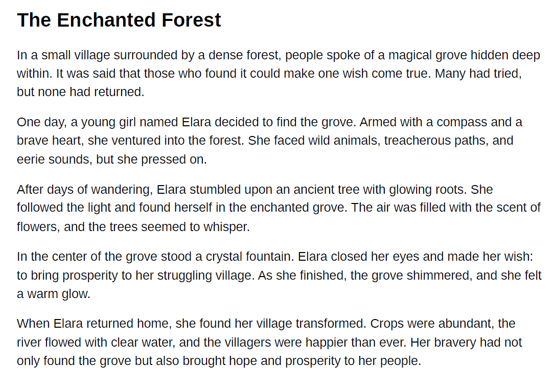 storyeng_you's tweet photo. In a small village, young Elara ventured into a mysterious forest to find a magical grove that grants wishes. 
Join their story and don't forget to vote on it!

Today's third story: "The Enchanted Forest"

#Fantasy #MagicalGrove #Courage #Hope #Prosperity https://t.co/S3gzsrutls