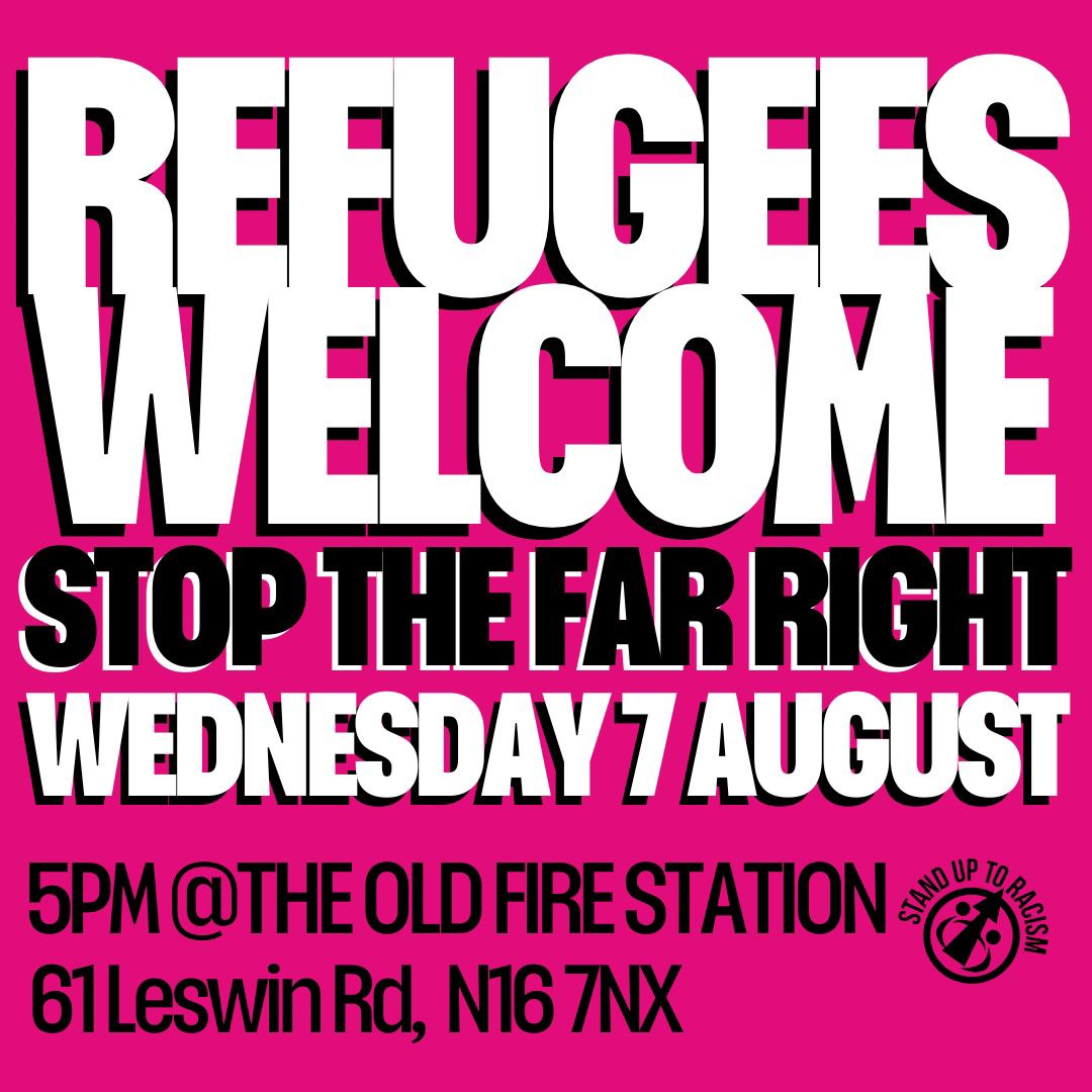 hackneysutr's tweet photo. HACKNEY ALERT:  Police have told the Leswin Road mosque that fascists are threatening the Immigration support project at the Old Fire Station, 61 Leswin Road N16 7NX. Please come out from 5.00pm to 7.00pm and stand against the racists.
#HackneyisAntiRacist
#MigrantsWelcome https://t.co/0ZrdIy6Al8