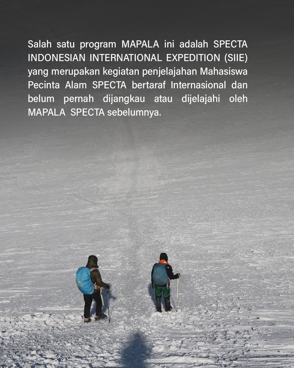 adventure_super's tweet photo. MAPALA SPECTA salah satu MAPALA dengan program SPECTA INDONESIAN INTERNATIONAL EXPEDITION kedua kalinya mencoba mendaki gunung di EROPA.
#INIRASANYASUPER
#SUPERLIVE
#SUPERADVENTURE
#MAPALA https://t.co/mAuM88LjTJ
