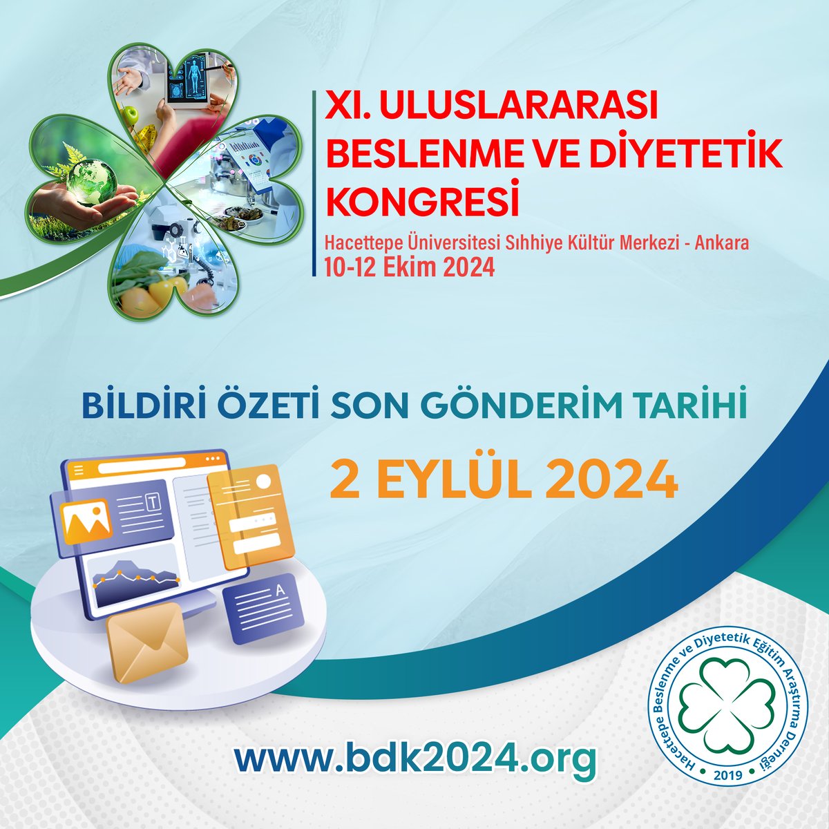 hacettepe_bdk's tweet photo. Akademik iz bırakın! 🌟 Bildiri gönderimleri için son tarih 2 Eylül 2024! Detaylar ve başvuru için https://t.co/h0zRvYFVYe'u ziyaret etmeyi unutmayın. 🌐📄
#BDK2024 #BeslenmeveDiyetetik #PlazaEvent https://t.co/Oox9tOAf89