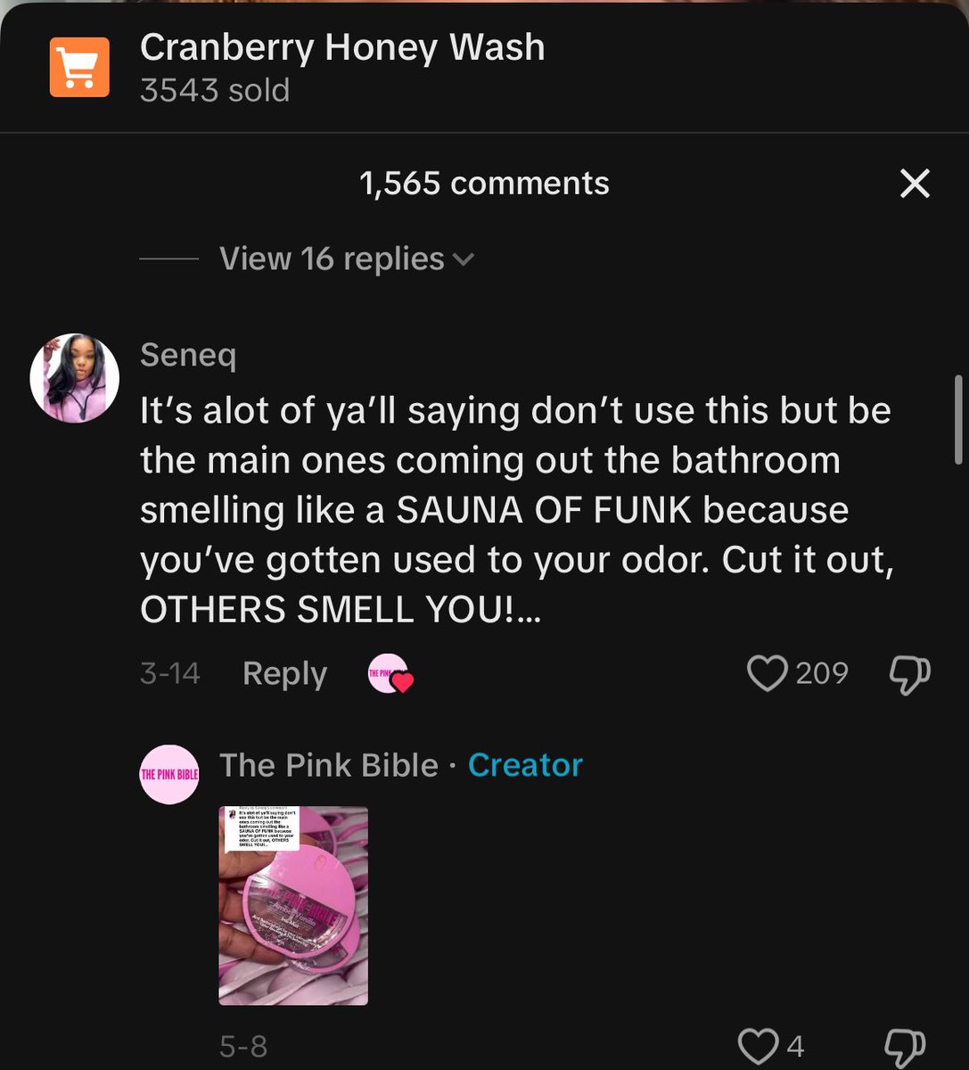 TheeAnimeGuru_'s tweet photo. There is no WAY this is safe for your pocket book😵‍💫 she talking about spread the lips and spray 😵‍💫😵‍💫 and of course women shaming about smells in the comments😭

Please don't put stuff from the Tiktok shop on your girl without checking with your OB at least😭

(If it IS safe someone weigh in😵‍💫😵‍💫. Who's qualified lmao)