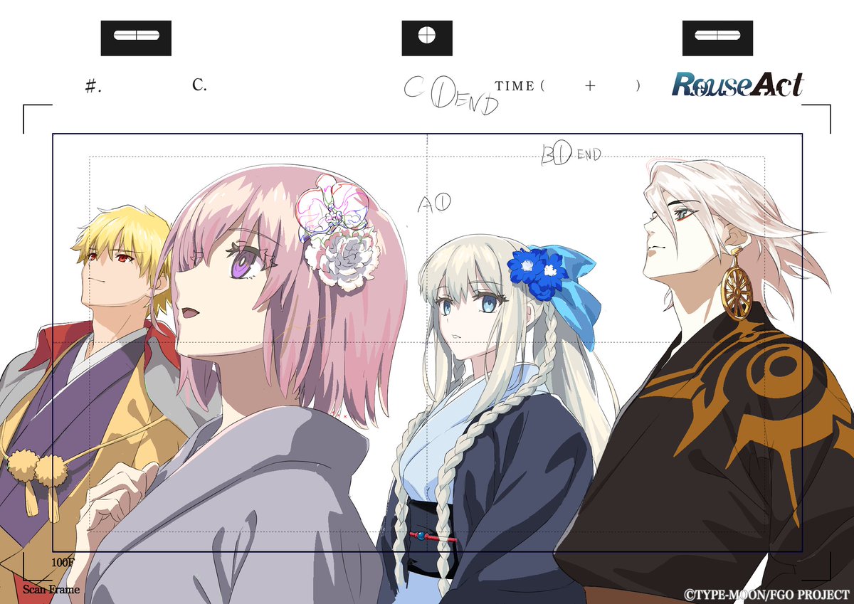 puccapucca02's tweet photo. 色彩豊かなPVのため彩色まで含め良いレイアウトになるよう普段以上に意識するのは大変でしたが、一部カットはLO時に仮色で塗ってみるなどしてFBをいただいていました。映像として見た時により映えるように本番色を作ってくださった色彩設計様、本当にありがとうございます！(3/6)
#FGO #FGO9周年 https://t.co/KlMGgYjNfV