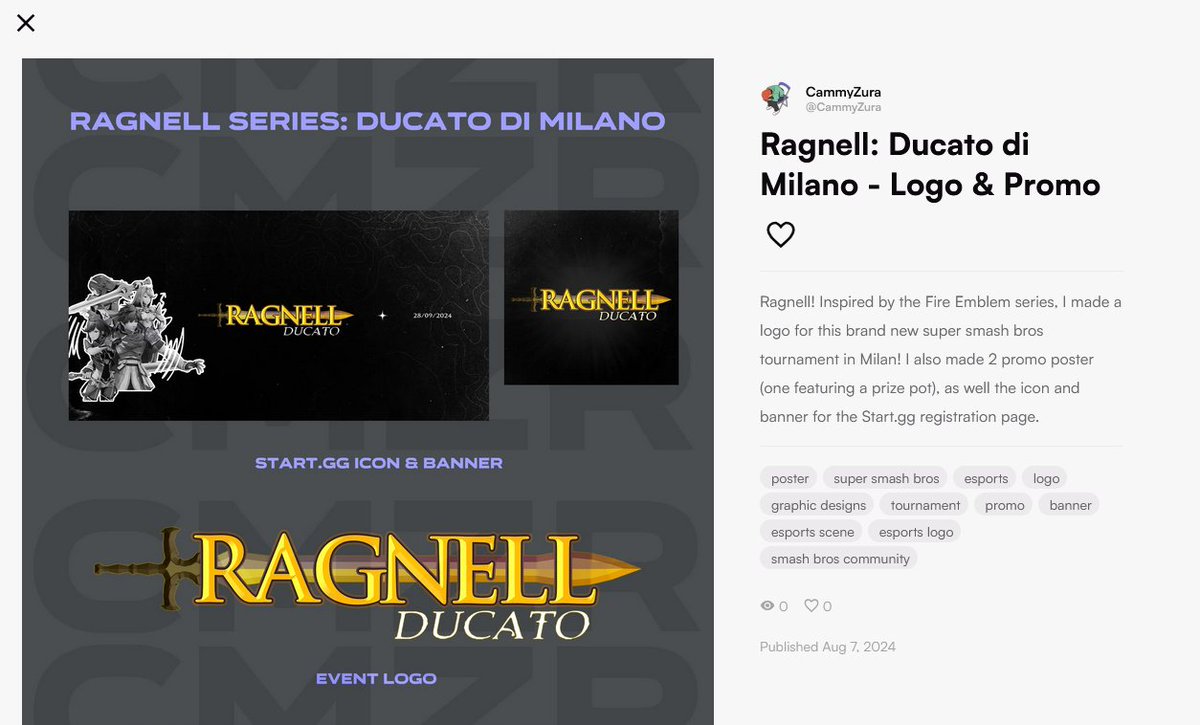 Mentre cucinavo per ICARUS 2024, ho lavorato anche a questo torneino! (Iscrivetevi al Ragnell 😉)
vgen.co/CammyZura/port…