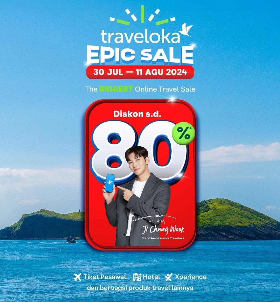 Reminder guys Traveloka EPIC Sale, ada diskon hingga 80% untuk Hotel, Tiket pesawat, Xperience, dll. Promonya sampai 11 agustus 2024 ya inget, cusss ah ga pake lama booking buat liburan bareng doi kapan lagi ya kan 😎👌🏻#TravelokaEPICSale