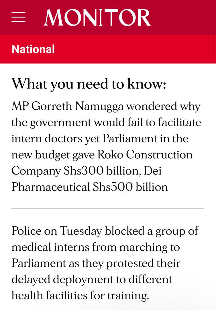 <a href="/mofpedU/">Ministry of Finance</a> a supplementary budget of 18.5b is all that is needed to deploy all medical interns
#DeployAllMedicalInterns 
#DeployAllProspectiveInterns 
#paidMedicalInternship
 <a href="/MinofHealthUG/">Ministry of Health- Uganda</a>
<a href="/mofpedU/">Ministry of Finance</a> 
<a href="/rggoobi/">Ramathan Ggoobi</a>
<a href="/JaneRuth_Aceng/">Dr. Jane Ruth Aceng Ocero</a>
<a href="/KagutaMuseveni/">Yoweri K Museveni</a>
<a href="/DianaAtwine/">Dr. Diana Atwine</a>
<a href="/KakwenzaRukira/">Kakwenza Rukirabashaija</a>
<a href="/AgoraCFR/">Agora Discourse</a>