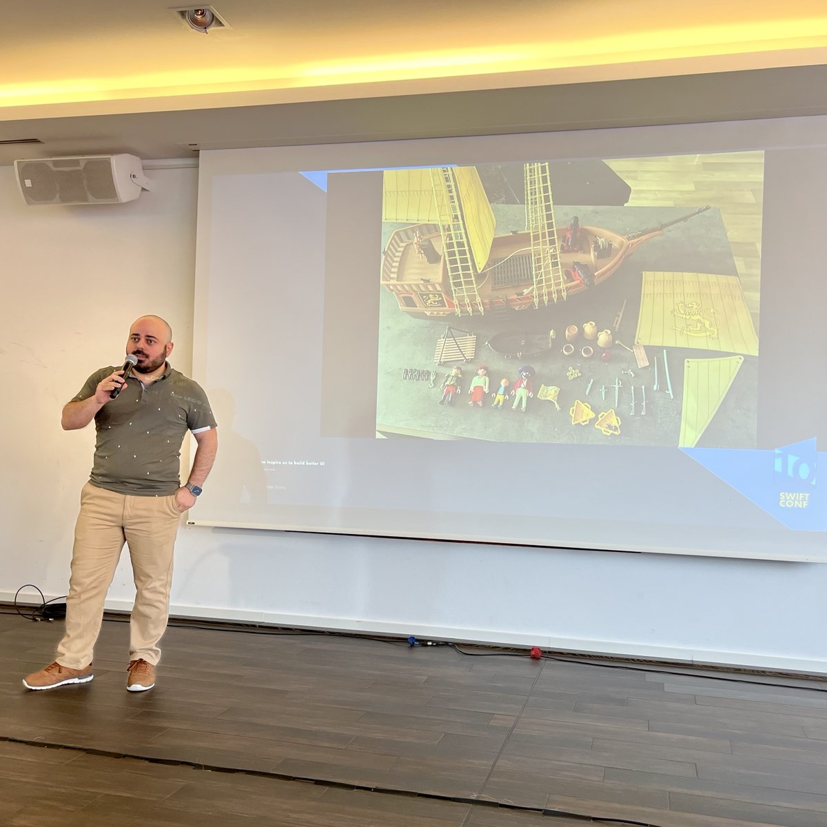 SwiftConf's tweet image. 🚀 We&apos;ve kicked off #SwiftConf 2024 with a bang! 🎉 Celebrating our 10th anniversary, we started with a nostalgic recap of the past decade, followed by an inspiring talk from Joseph El Mallah on &quot;How LEGO can inspire us to build better UI.&quot; Stay tuned for more exciting sessions!