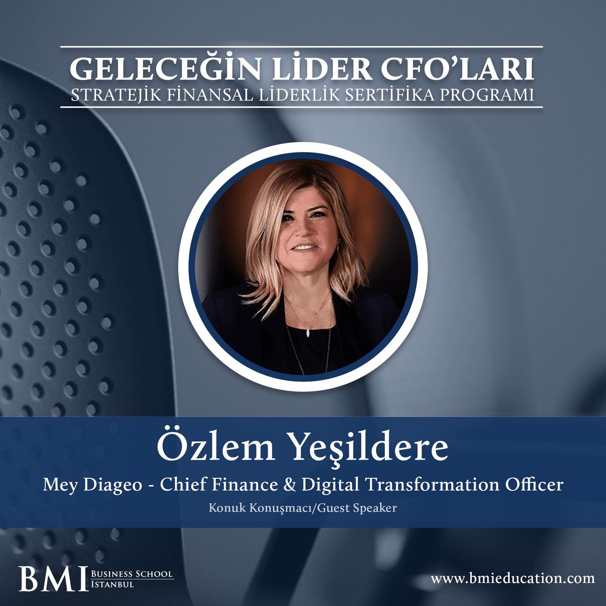 Geleceğin Lider CFO'ları | Stratejik Finansal Liderlik Sertifika Programı'nda Özlem Yesildere (Mey Diageo | CFO) "CFO ve Stratejik Yönetim - CFO'nun Genişleyen Rolü" modülünde bizlerle beraber olacak.
Detaylı bilgi ve kayıt için link: bmieducation.com/executive-educ…
.
.
.
#CFO #Finance