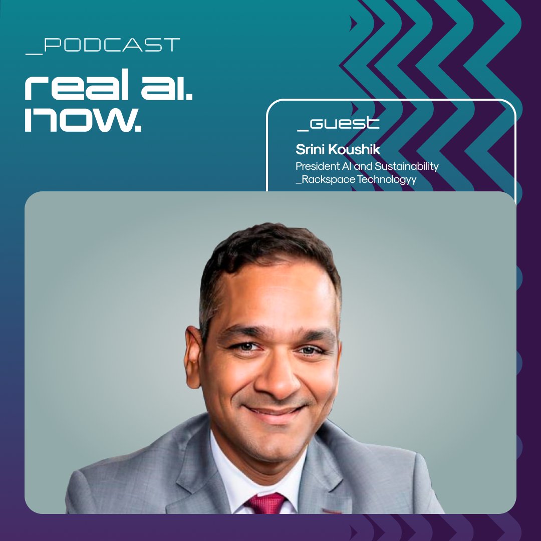 A new episode of Real. AI. Now. is coming TOMORROW! 📅🎙

We are thrilled to have Srini Koushik (President AI and Sustainability at <a href="/Rackspace/">Rackspace Technology</a> ) as our special guest.

Srini is a renowned technology leader with a deep expertise in AI and digital transformation. He has held roles