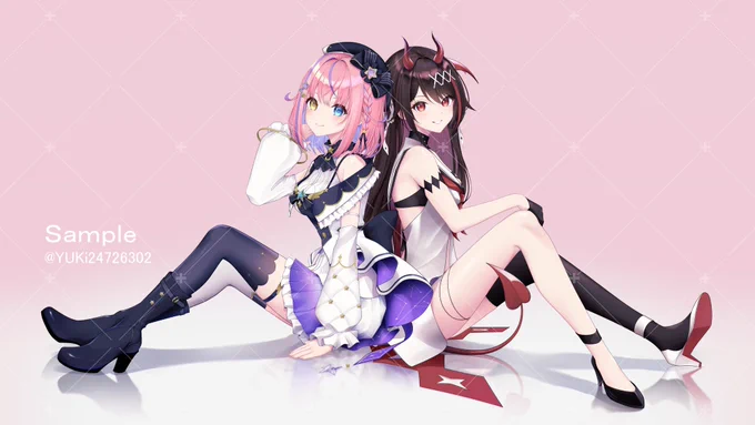 【お仕事】胡桃澤もも様、逢魔きらら様、「ももきら #momokirachan 」の新ユニット「SupeLiaLia」のキービジュアルを描かせていただきましたお二人それぞれのチャンネルとは別に、ももきらチャンネルが始動していますので、コチラもよろしくお願いします 