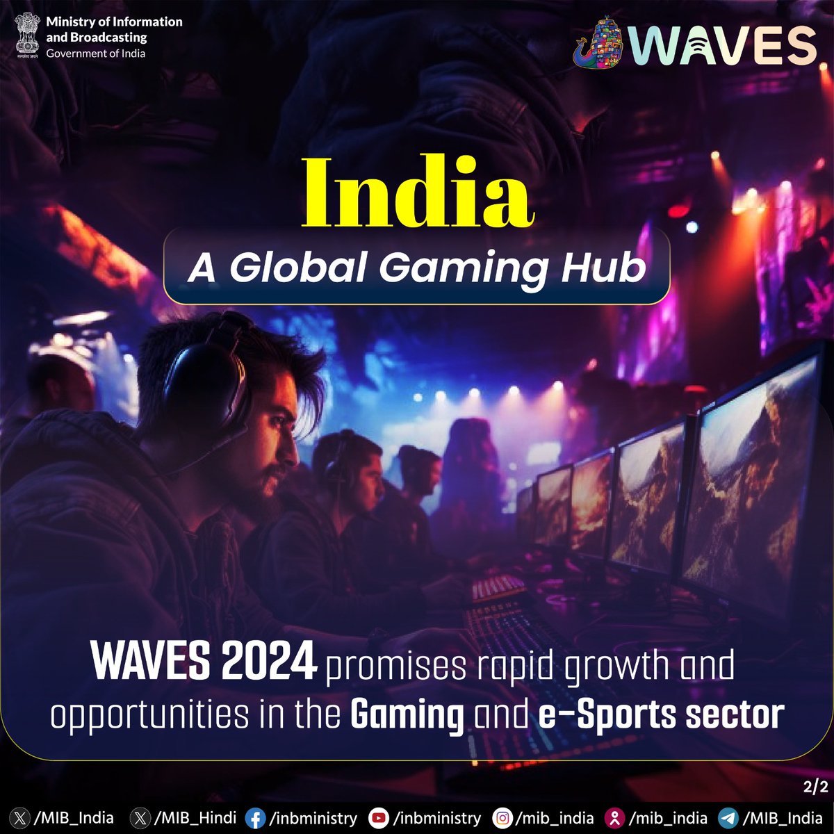 airnewsalerts's tweet photo. #WAVES2024: Revolutionising Global Gaming Sector!
#WAVESIndia2024 promises rapid growth and opportunities in the gaming and e-Sports sector.
#WAVES #WAVESGoa #WAVESummitIndia
@WAVESummitIndia