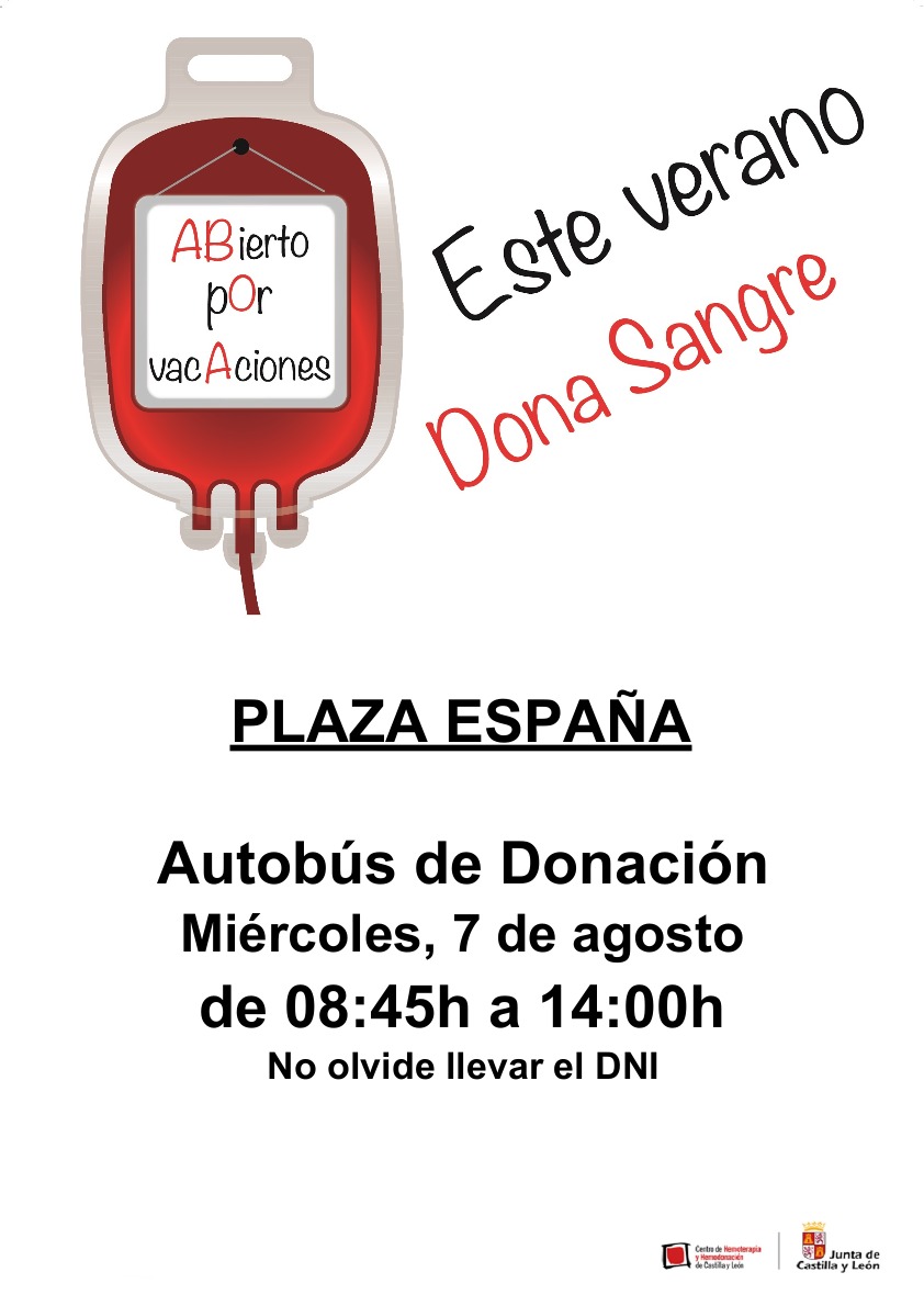 donasangreVall's tweet photo. 📢 ¡¡Colecta HOY en Valladolid!!     

🗓️ Hoy miércoles 7 de agosto
 📌 Plaza España, Valladolid
🚌 Autobús de donación
⏰ De 08:45 a 14:00h.   

¡Gracias a todos por donar también en verano!  
#DonaSangre #DonaVida #EnVerano https://t.co/LQqeV55TmY