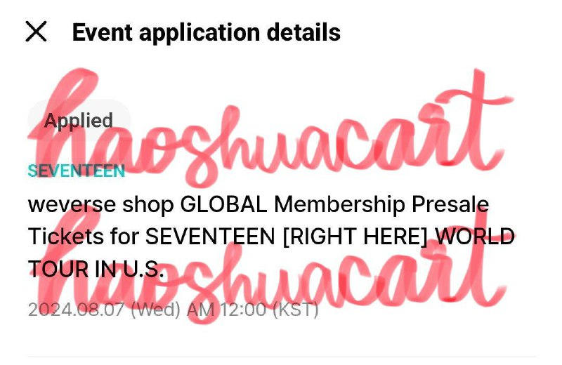 haoshuacart's tweet photo. ꒰ wts wtr lfb seventeen | help rt ꒱
 
Seventeen Right Here US World Tour Weverse Membership Pre-Sale Codes - Rosemont, Belmont Park, San Antonio, Oakland, Los Angeles
 
✧ $7 per stop
✧ payment through paypal (f&amp;f)
✧ 2 codes available
 
DM if interested &amp; for more details !! https://t.co/1q1A8hLsvA