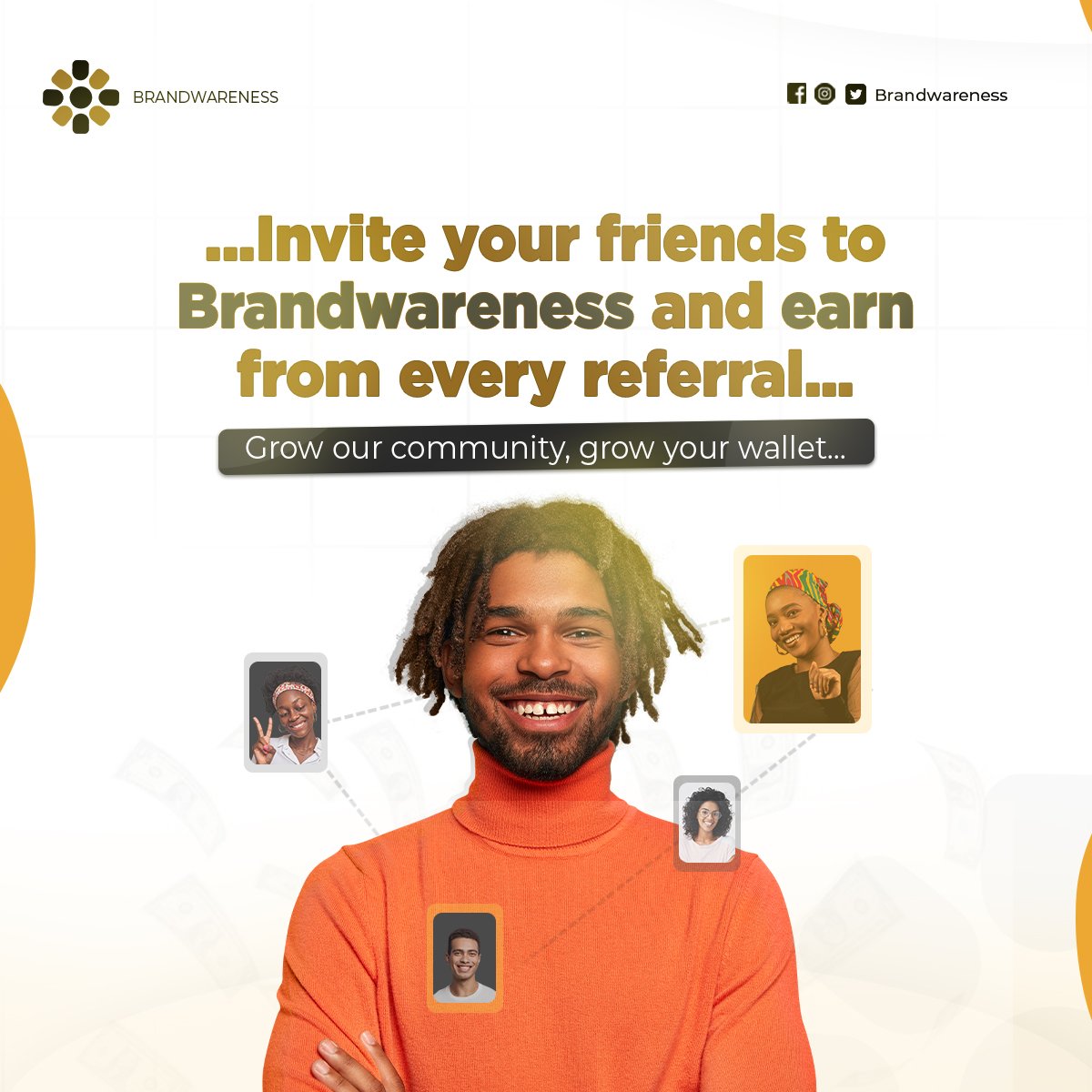 brandwareness's tweet photo. Refer friends to Brandwareness and boost your earnings! 💸 

Each referral brings you closer to bigger rewards. Start sharing and start earning today! 🌟 

#ReferAndEarn #Brandwareness #EarnMore #AdCampaign #TargetedMarketing https://t.co/arShftZXqm
