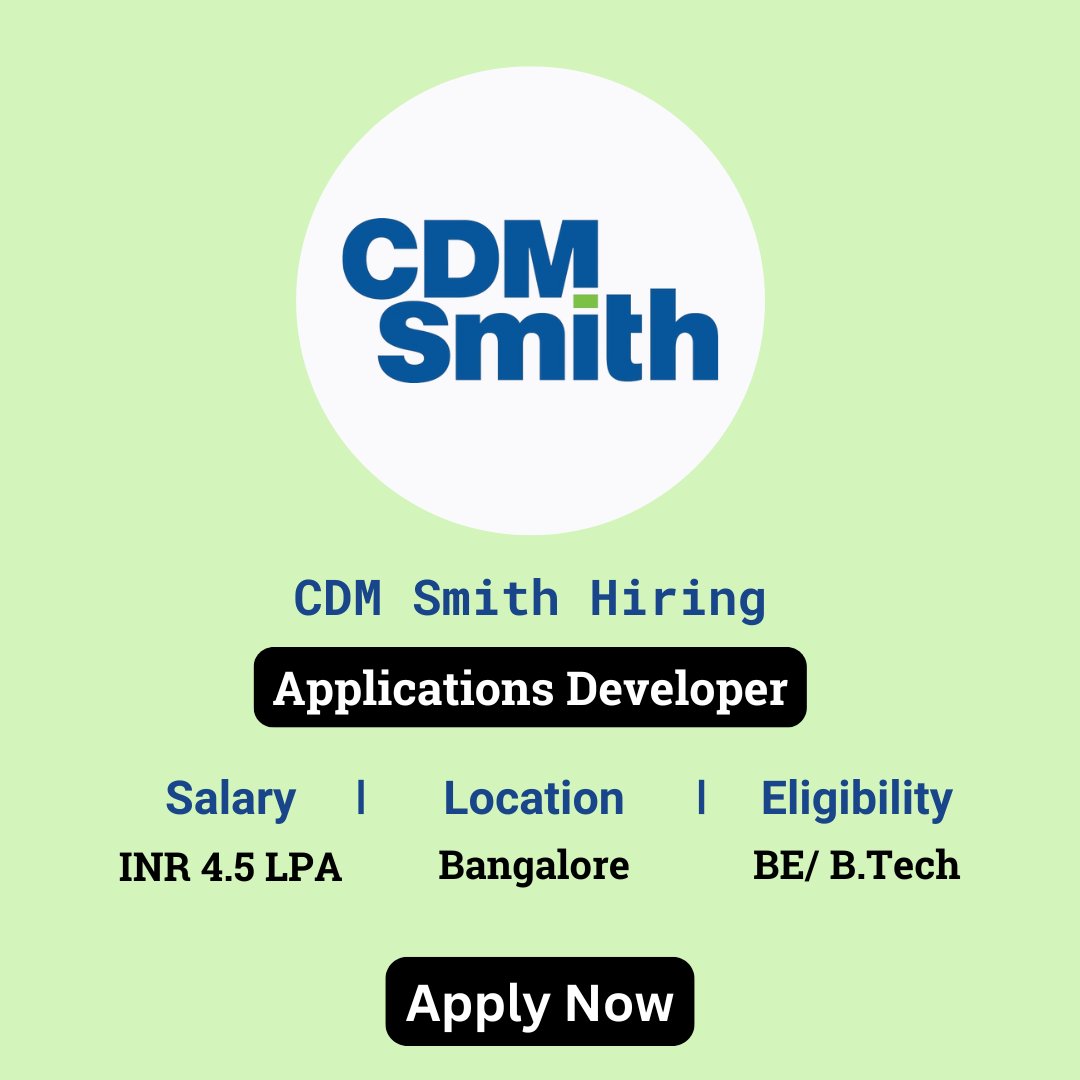 karthikpattadi's tweet image. 🔍 CDM Smith Careers 2024 🔍

CDM Smith is looking for Applications Developers to create and maintain software applications.

🔗 Apply Here: zurl.co/rEpK 

💬 Join Our WhatsApp Group: zurl.co/HzO9

#CDMSmith #ApplicationsDeveloper #CareerOpportunities #
