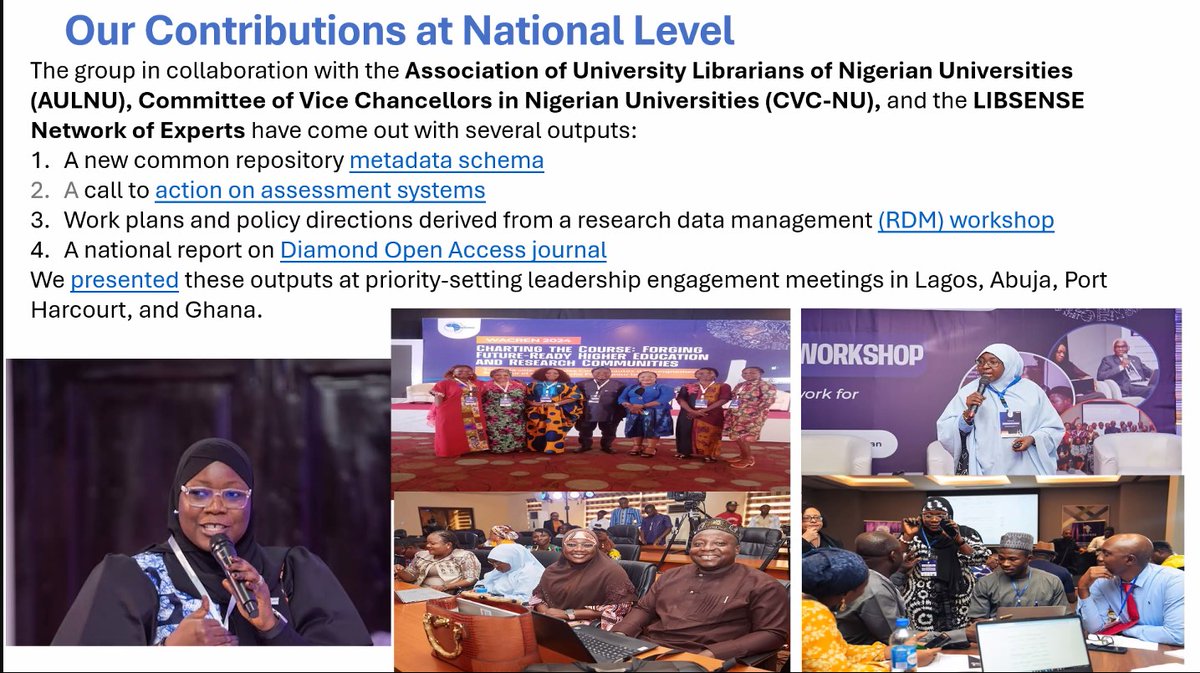 With <a href="/EIFLnet/">EIFL</a>, Dr. Fatimah Jibril Abduldayan <a href="/FJ_Dayan/">Dr. Fatimah Jibril Abduldayan</a>, Basiru Adetomiwa <a href="/tommybashy06/">Adetomiwa Basiru</a> &amp; <a href="/LIBSENSE/">LIBSENSE</a>  #Nigeria, who are sharing their success stories of #OpenScience advocacy and developing  #RDM policy templates #libraries #ResearchAssessment #ResearchIntegrity