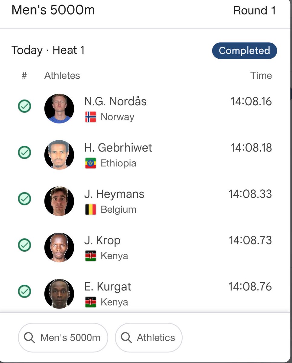 He does it!!! <a href="/eedwinkurgat/">Edwin Kurgat</a> makes the Olympic 5000m Final. #CyclonePros #Run4ISU