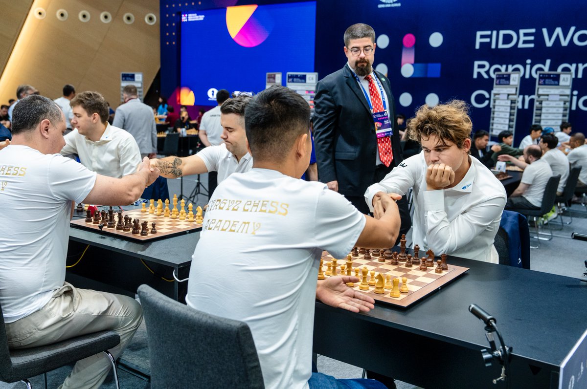 MagnusCarlsen's tweet image. My first ever World Championship Team Gold with WR Chess Team was a special one🏆