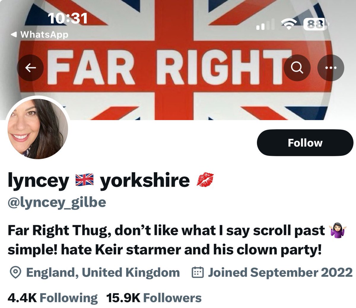 Termapest's tweet photo. @lyncey_gilbe @LeeAndersonMP_ Dear Lyncey are you deluded or is age that caused you to forget what you explicitly consider yourself to be? And you are right that scumbag speaks for people of your ilk but not for decent people, you can’t be decent and racist or a thug as you describe yourself at the same time. https://t.co/Jy2w6Z8nQ4
