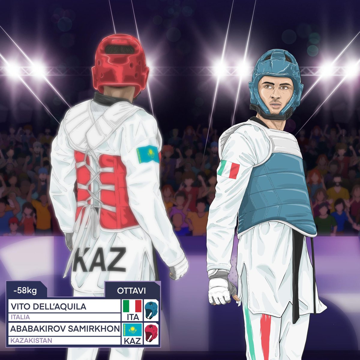 taekwondofita's tweet photo. Giochi Olimpici di Parigi 2024 🇫🇷

���� Men -58kg 〰️ Ottavi di Finale 🔹

🔜 Vito Dell’Aquila 🇮🇹 vs Samirkhon Ababakirov 🇰🇿

🕙 12:37
🏛️ Grand Palais, Paris

Ogni colpo, ogni passo, ogni respiro. Insieme! FORZA VITO! 💙

#Paris2024 #Taekwondo #ItaliaTeam #GiochiOlimpici #OlympicGames #Olympics #itatkd
