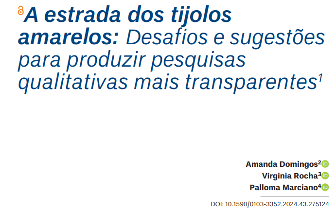 A transparente é o padrão que devemos almejar! 
Mas como alcançar isso na pesquisa quali, quando os padrões de transparência são feitos p a pesquisa quanti?
Eu, <a href="/_virginiarocha/">Virginia Rocha</a> e <a href="/pallomamarciano/">Palloma Marciano</a> discutimos essa questão em artigo publicado na <a href="/rbcp_unb/">Revista Brasileira de Ciência Política</a>.
scielo.br/j/rbcpol/a/4Bb…