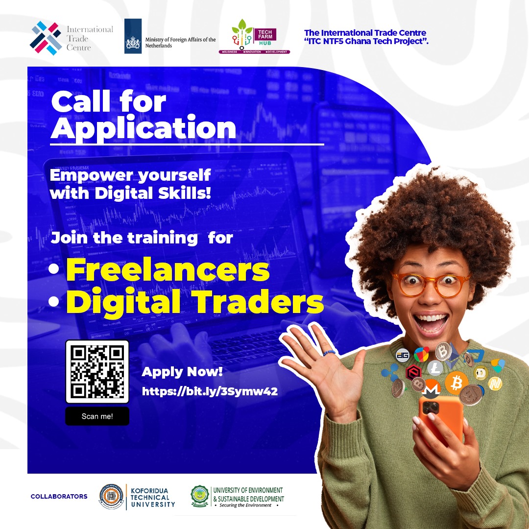 Milou van Bruggen (@bruggenmilou) on Twitter photo ๐กAre you a digital freelancer in Ghana and would like to up your skills?
๐ค ITC's #NTF5 Project & <a href="/TECHFARMHub/">TECHFARM Hub</a> got you covered!
๐ Learn about building your online business, digital marketing, legal compliance & freelance tools
Apply by Aug 12:
๐rb.gy/50midb ๐กAre you a digital freelancer in Ghana and would like to up your skills?
๐ค ITC's #NTF5 Project & <a href="/TECHFARMHub/">TECHFARM Hub</a> got you covered!
๐ Learn about building your online business, digital marketing, legal compliance & freelance tools
Apply by Aug 12:
๐rb.gy/50midb