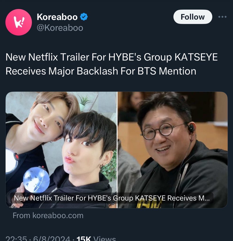 azazel_404's tweet photo. There’s no way Koreaboo not getting pay to backlash specific hybe group, their views just better when they mention them. Within 6 hours, they post 16 article abt suga, 16 fgs, like really??? https://t.co/1KtwQ5r0Hj