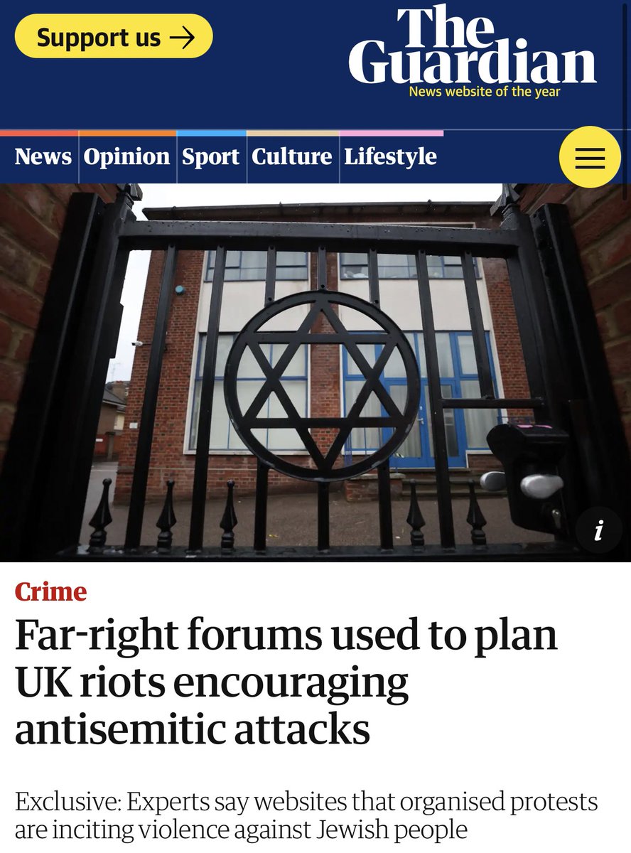 Le Guardian nous apprend que les forums d’extrême-droite ayant organisé les émeutes, encourages désormais de s’en prendre aux personnes de confession juives.

L’extrême-droite partout dans le monde est contre les autres, raciste, islamophobe et antisémite.

Y’a rien qui change !