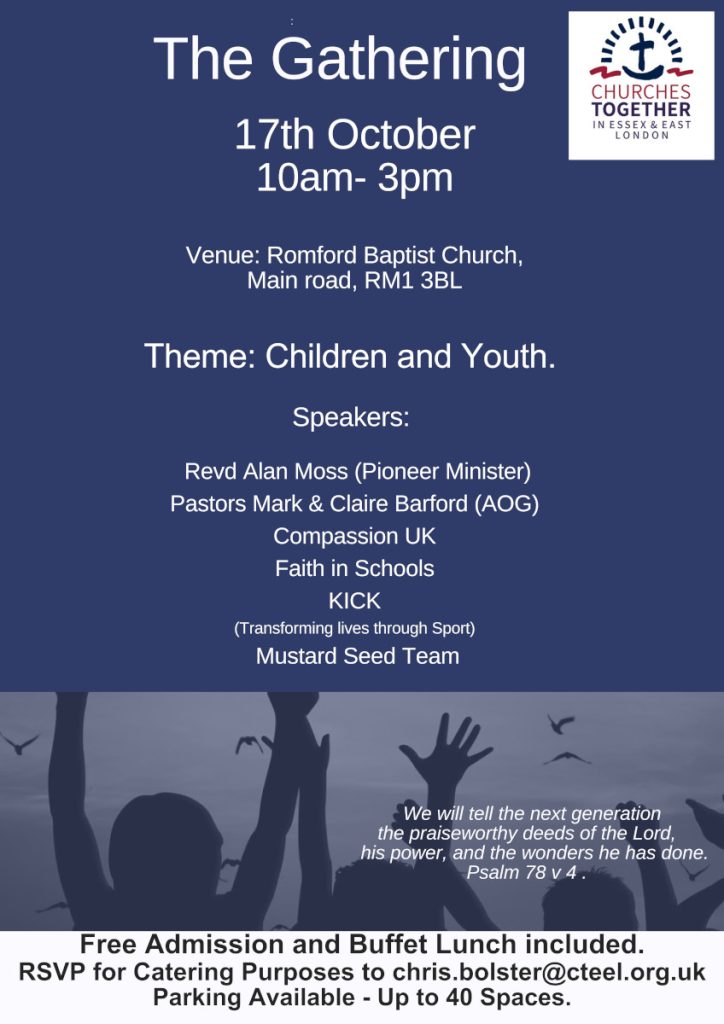 TransThur's tweet photo. Youth Work Gathering
Churches Together in Essex and East London are Gathering to focus on reaching children and Youth for Jesus. We have a wide range of speakers and this will be a great opportunity to connect with other leaders in the area too. 
https://t.co/qa2PB078B4 https://t.co/WumhvgvOpw